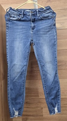 Kancan Estillo Distressed Exposed Button Skinny Jeans Women s Size 27