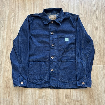 #ad Men’s Gap Workforce Indigo Denim Chore Jacket Size Medium Workwear Utility $38.49