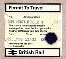Northfield 01 - PERTIS Permit to Travel - Birmingham B31 West Midlands - Centro