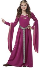 California Costume Medieval Princess Child Dress Purple Medium M 8-10 490