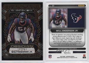 2023 Obsidian Supernova Orange Electric Etch /65 Will Anderson Jr #23 Rookie RC