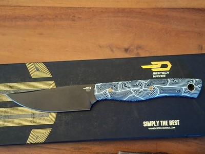 Bestech Heidi Blacksmith M390 Black DLC, Black White