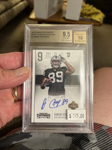 2015 Panini Contenders Draft Class Amari Cooper Auto Black Box 1/1 Beckett 9.5