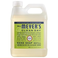 Mrs. Meyer's Clean Day, Hand Soap Refill, Lemon 33 Fl Oz Pack of 1 , Clear