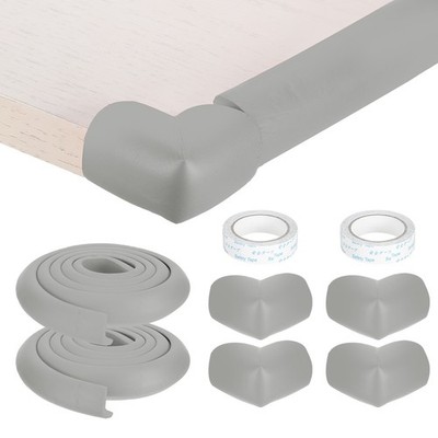 2Pcs 6.5ft x 1.4'' Edge Corner Protector with 4 Corners Protectors, Gray