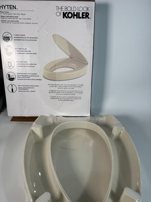 NEW Kohler 25875-96 Hyten 3'' Elevated Quiet Close Elongated Toilet Seat BISCUIT