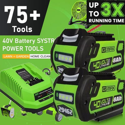 #ad #ad 40V 8.0Ah For Greenworks G MAX 40Volt Lithium Battery 29472 29462 29252 Charger $224.00