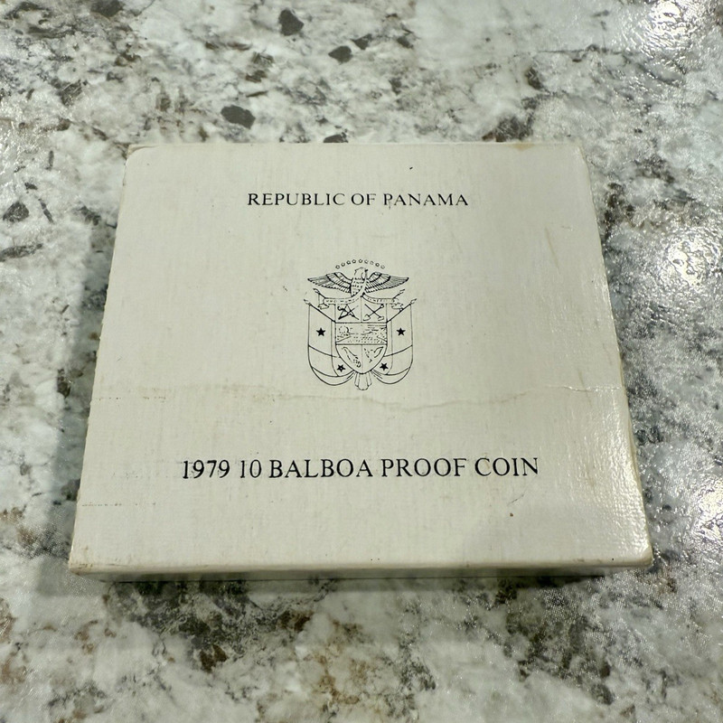 Panama 1979 10 Balboas Proof Silver Coin 0.925 Franklin Mint Canal Treaties