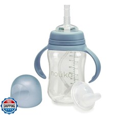 nouka Tritan Plastic Transitional Sippy Cup with Weighted Straw  Leak Proof