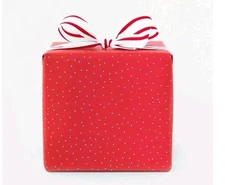  2 Rolls Sugar Paper Gift Wrap White Tiny Scatter Dot On Red 30 Sq Ft Each 