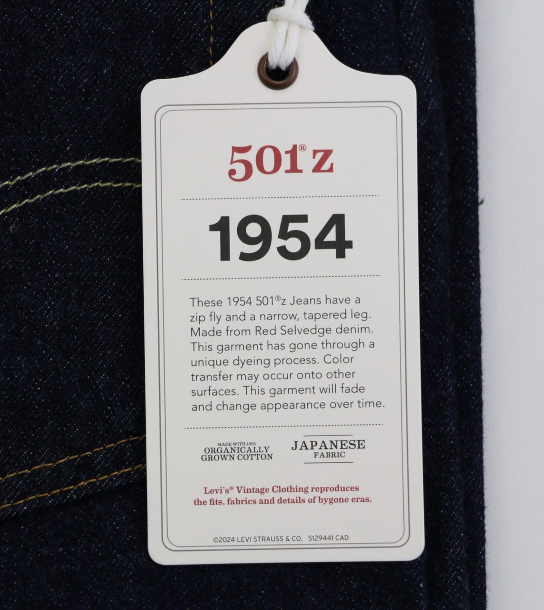Levi's Vintage Clothing 1954 501Z Selvedge Men's Jeans LVC W30 L34