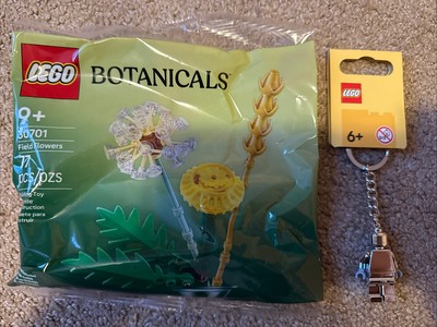 LEGO Botanicals: Field Flowers 30701 And Silver Minifig Keychain