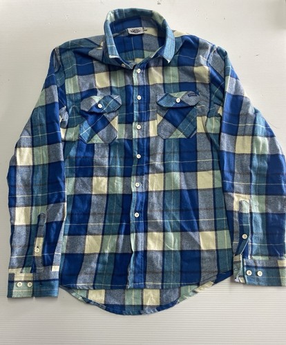 Piping Hot Flannel Shirt Size Long Sleeve Button Up Plaid Check Men’s L Skater.