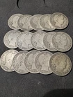 15 Barber Half Dollars 90% Silver Better Date Vintage Coin Lot
