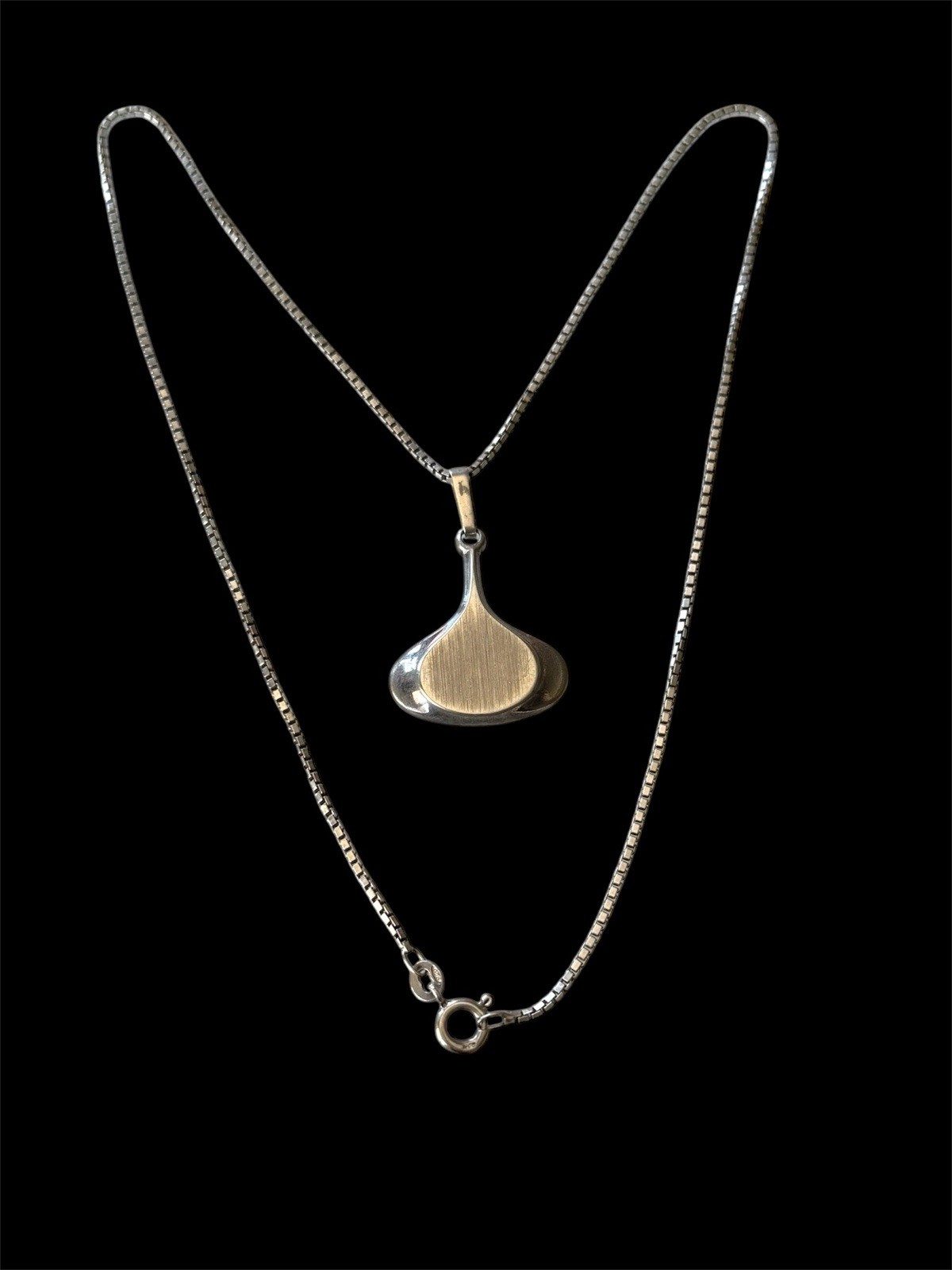 Art Deco Kette 925, Anhänger, Schlicht- Elegant