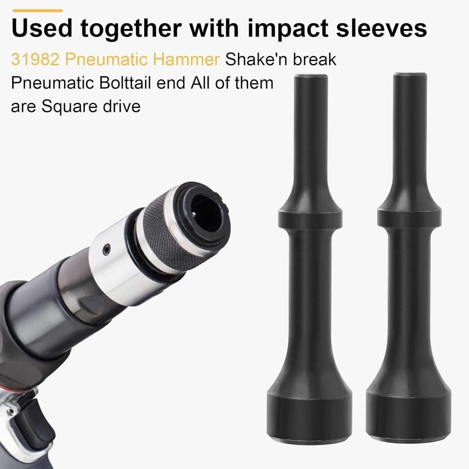 DUPDMKIN 7-Piece Air Hammer Bit Set - Carbon Steel Rivet Tools With 0.401" Shank For Solid & Hollow Rivets