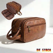 Kulturbeutel Herren Reise Kulturtasche Wasserdichte Wasch Rasiertasche Leder DHL