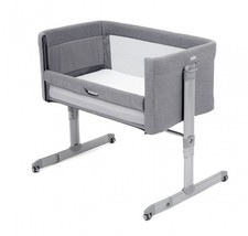 Joie Grey Adjustable Height Crib Co-Sleeper Cot Roomie Glide Bedside