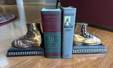 Vintage Copper Colored Pair Baby Infant Shoes Bookends Display Decor Set of 2