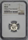 1917-S Mercury 10c Silver Dime NGC MS 64
