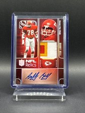 BOBBY BELL 2025 PANINI SILHOUETTE NFL RELIC AUTO HOLO SILVER /75  Nice Patch