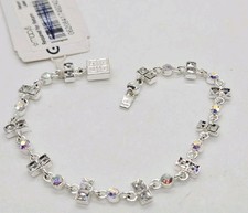 Givenchy Tennis Bracelet White Crystal Link S...