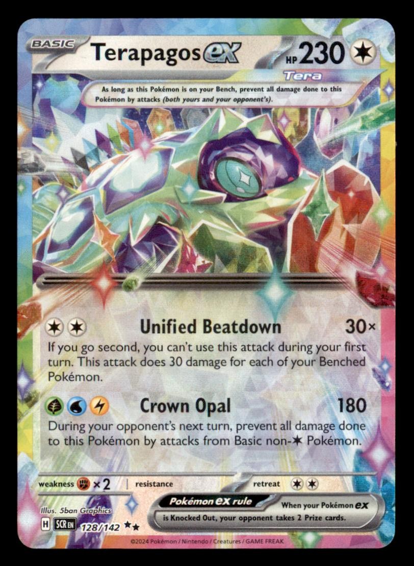 Terapagos ex 128/142 Double Rare Stellar Crown Pokemon Near Mint