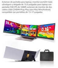 Laptop Screen Extender, 15.6" Ultra Light & Thin Triple 15.6" Triple Screen