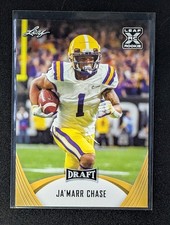 Ja'Marr Chase 2021 Leaf Draft RC #31 Gold Parallel LSU / Bengals Rookie Card