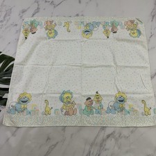 Riegel Sesame Street For Babies Vintage 80s Receiving Blanket Pastel Neutral