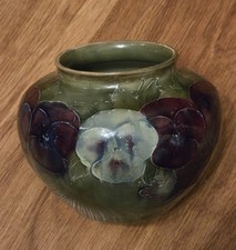 William Moorcroft circa 1916 "Pansy" pattern, an early bulbous vase