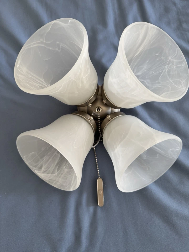 Case Of 8-4-Light Replacment Ceiling Fan Light Kit Satin Nickel Fits 99% - Image 3 of 4