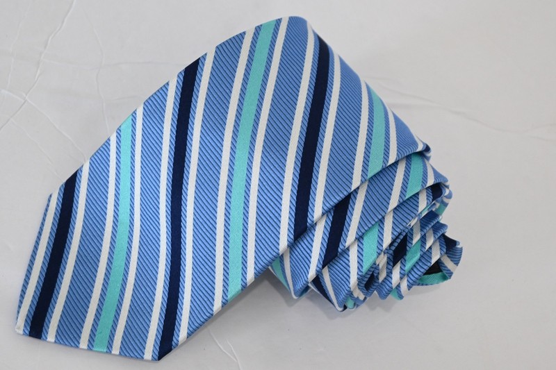 BROOKS BROTHERS MAKERS STRIPED BLUE MEN'S NECK Tie W:3 1/4" BY L:60"