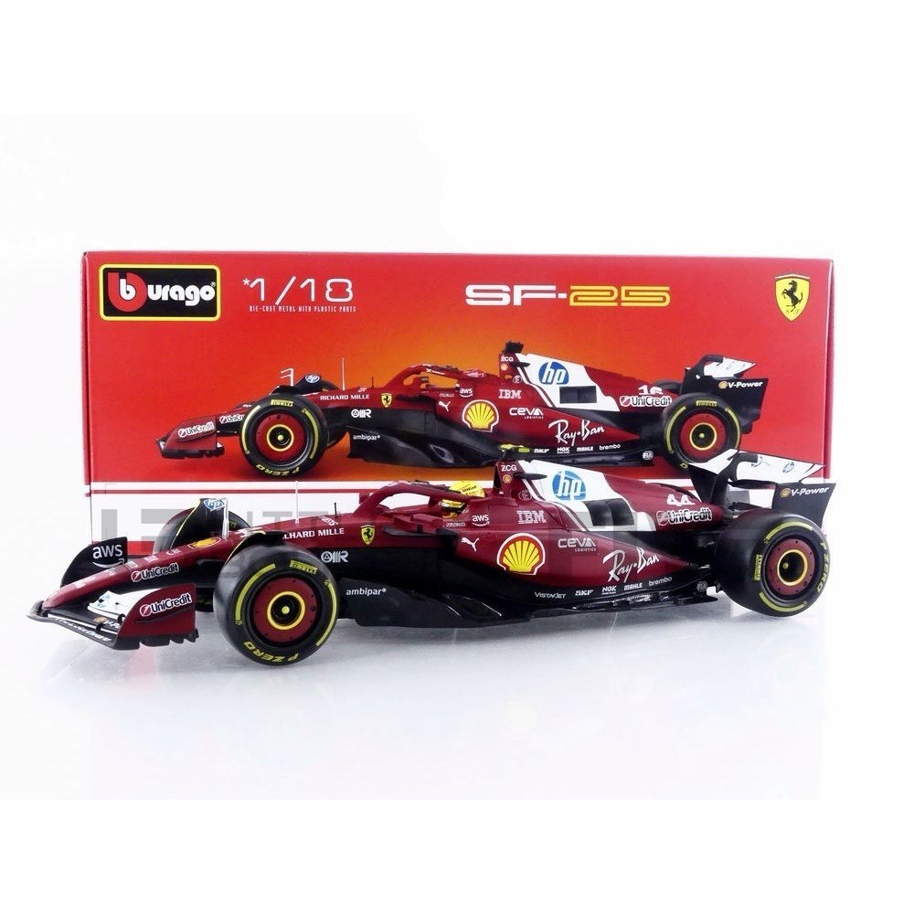 BBURAGO 1/18 – FERRARI SF-25 –Lewis Hamilton Diecast