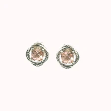 David Yurman Sterling & 14K Gold Morganite Infinity Earrings