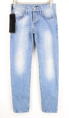 TAKESHY KUROSAWA Herren Jeans W30 Slim Button-Fly Stained Distressed Washed Out *