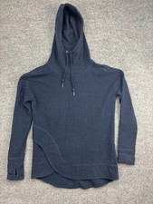 Sweaty Betty Hoodie Womens Small Navy Funnel Neck Thumbholes Made Italy