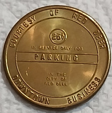 City Of Red Deer 25 Cent Parking Token - Courtesy Of Downtown Businesses Alberta