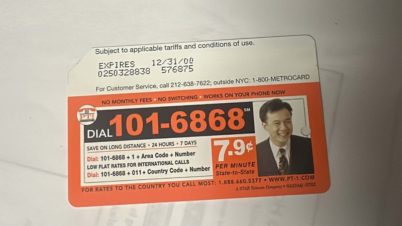 1999 MTA NYC Dial 101-6868 Metrocard New