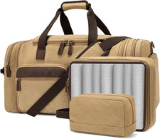 Mens Duffle Bag for Travel, 60L Canvas Expandable Overnight Weekender Bag
