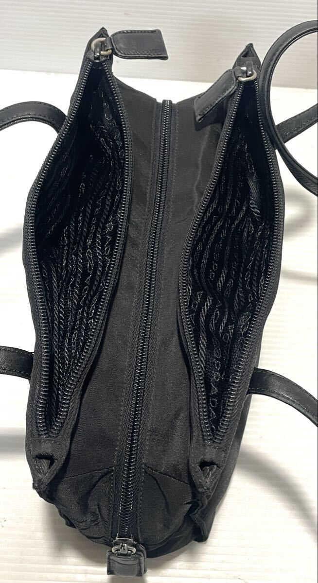 Prada Black Tessuto Tote Bag Triangle Plate Vintage Authentic thumbnail 9