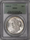 1890-O PCGS MS63 OGH MORGAN SILVER DOLLAR OLD GREEN HOLDER
