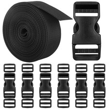 Buckles Straps Set: 6 Yards of 1 Inch Adjustable Nylon Webbing with 6 Quick...