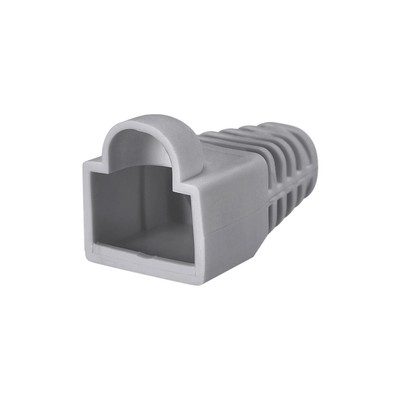 6mm Hole Dia Dark Grey RJ45 Boots Cover Anti-Dust for Cable CAT5e CAT6e 20Pcs
