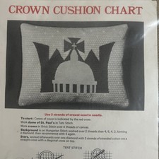 Vintage Crown Cushion  Dome of St.Paul’s Tapestry Kit Royal School Of Needlework
