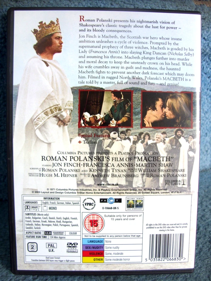 MacBeth (DVDR2) 1971 Martin Shaw 134mins (BARGAIN) - Image 2 of 4