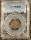 1863 1C Indian Head Cent PCGS Genuine Cleaned AU Detail Full Liberty