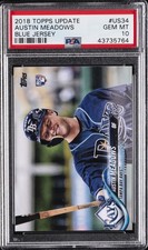 2018 TOPPS UPDATE BLUE JERSEY #US34 AUSTIN MEADOWS PSA 10