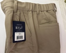 New Bylt Womens Beige Midtown Wide-Leg Tailored Pant Size Small
