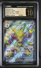 PRISTINE CGC 10 ALAKAZAM EX 215 PALDEAN FATES SHINY ULTRA RARE POKEMON